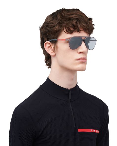 prada linea rossa zonnebril|Linea Rossa Collection Men's Sunglasses .